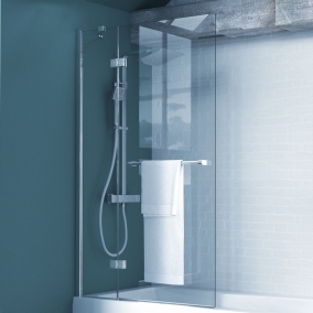 Kudos Baths - Inspire 2 Panel Out Swing Bath Screen 950mm LH