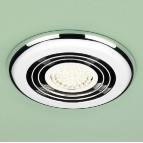 HIB Accessories - Cyclone Wet Room Inline Fan ?14.5 x D1.5cm With LED Lamp
