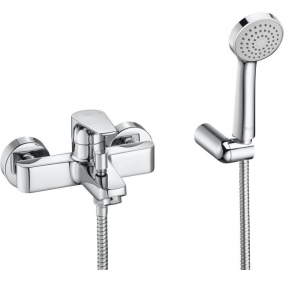 Roca Taps & Wastes - Atlas Wall Mounted Bath Shower Mixer Inc Shower Kit