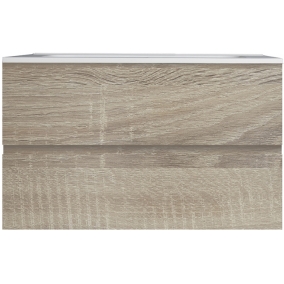 Armera Furniture - Opa 800mm 2 Drawer Wall Hung Unit Washed Oak