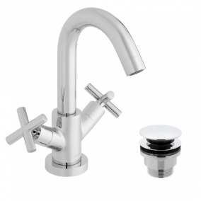 Vado Taps & Wastes - Elements Mono Basin Mixer Deck Mounted Smooth Bodied