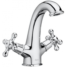 Roca Taps & Wastes - Carmen Twin Lever Basin Mixer Smooth Body