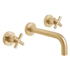 Vado Taps & Wastes - Elements 3 Hole Wall Mounted Basin Mixer With 200mm Spout