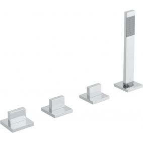 Vado Taps & Wastes - Geo 4 Hole Bath Shower Mixer Deck Mounted