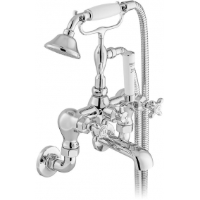 Vado Taps & Wastes - Axbridge Cross Wall Mounted Bath Shower Mixer W/ Shower Kit
