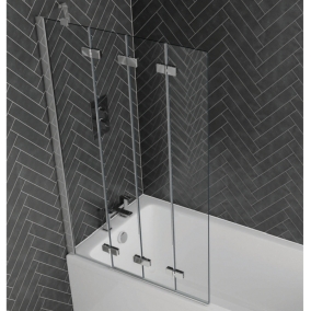 Aquadart Bath Screens - Venturi 6 Frameless 4 Fold Bath Screen LH