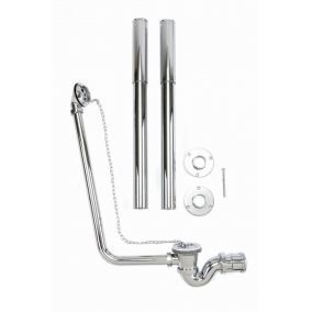April Taps & Wastes - Chain Waste Kit Inc: P-Trap + Telescopic Pipe Shrouds - Exp