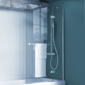 Kudos Baths - Inspire 2 Panel Out Swing Bath Screen 950mm RH