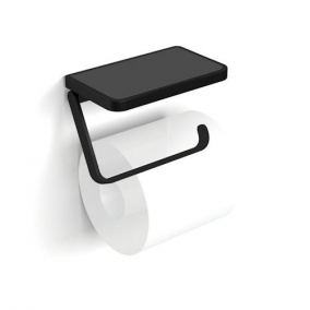 HIB Accessories - Atto Toilet Roll Holder with Shelf & Anti-Slip Mat