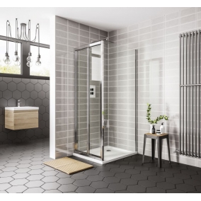 Essential Shower Enclosures - Spring Shower Enclosure Bi Fold Door, 760mm