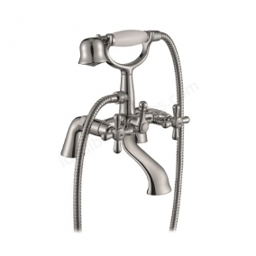 Essential Taps & Wastes - Layo Pmt Bath Shower Mixer With Click Waste Kit