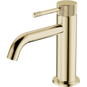 Armera Taps & Wastes - Maze Single Lever Monobasin Mixer With Waste - Brushed Gold