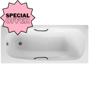 Roca Baths - Carla Steel Bath 1600 x 700mm 2TH