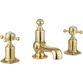Crosswater Taps & Wastes - Belgravia Crosshead 3 Tap Hole Basin Mixer Deck Mounted