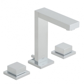 Vado Taps & Wastes - Notion Square Handle 3 Hole Deck Mounted Basin Mixer