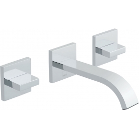 Vado Taps & Wastes - Geo 3 Hole Basin Mixer Wall Mounted