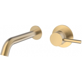 Saneux Taps & Wastes - Cos Wall Mounted Basin Mixer - 2 Plates