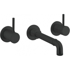 Crosswater Taps & Wastes - MPRO Industrial 3 Hole Wall Mounted Basin Set