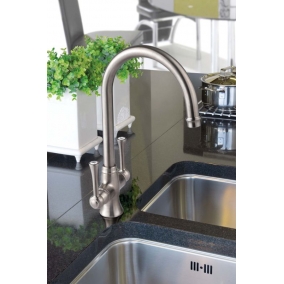 Sterling Taps & Wastes - Clearwater Regent Twin Lever Monobloc Mixer & Swivel Spout