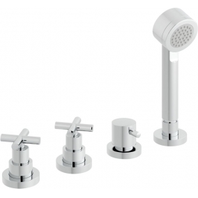 Vado Taps & Wastes - Elements Water 4 Hole Bath Shower Mixer Deck Mounted