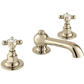 Vado Taps & Wastes - Axbridge Cross 3 Hole Basin Mixer With Pop-Up Waste