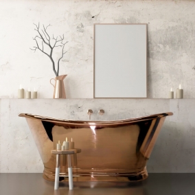 B.C.Designs Baths - 1700mm Copper Roll Top Boat Bath