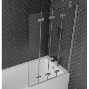 Aquadart Bath Screens - Venturi 6 Frameless 4 Fold Bath Screen RH