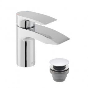 Vado Taps & Wastes - Rowe Mini Mono Basin Mixer + Push Basin Waste