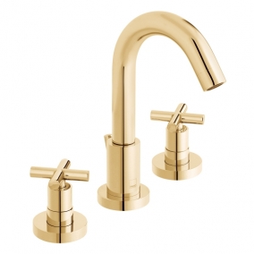 Vado Taps & Wastes - Elements 3 Hole Deck Mounted Basin Mixer With Pop-Up Waste