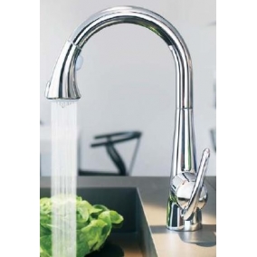 Sterling Taps & Wastes - Grohe Zedra Single Lever Monobloc With Pull-Down Spray