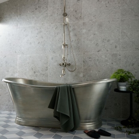 B.C.Designs Baths - 1700mm Brushed Tin Roll Top Boat Bath
