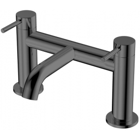 Armera Taps & Wastes - Oculus Deck Mounted Bath Filler - Brushed Black
