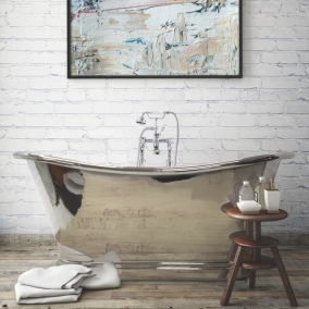 B.C.Designs Baths - 1700mm Nickle Roll Top Boat Bath