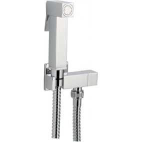 Just Taps Toilets & Bidets - Douche Square Set With Built In Angle Valve & Bracket