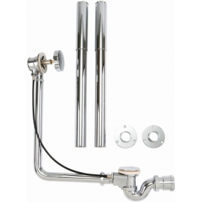 April Taps & Wastes - Pop-Up Waste Kit Inc: P-Trap + Telescopic Pipe Shrouds - Exp