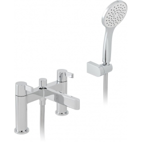 Vado Taps & Wastes - Edit 2 Hole Bath Shower Mixer Deck Mounted With Shower Kit