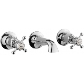 Crosswater Taps & Wastes - Belgravia Crosshead 3TH Basin Mixer
