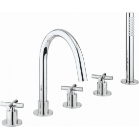 Crosswater Taps & Wastes - MPRO Crosshead 5 Hole Bath Shower Mixer With Kit