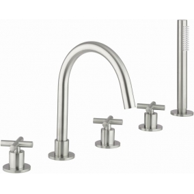 Crosswater Taps & Wastes - MPRO Crosshead 5 Hole Bath Shower Mixer With Kit