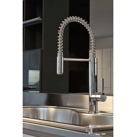 Sterling Taps & Wastes - Gessi Oxygen Hi-Tech Monobloc With Detachable Spring Rinse