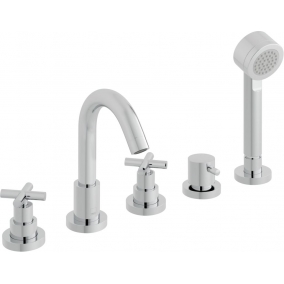 Vado Taps & Wastes - Elements Water 5 Hole Bath Shower Mixer Deck Mounted