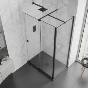 Aquadart Shower Enclosures - Rolla 8 Corner Post Matt Black