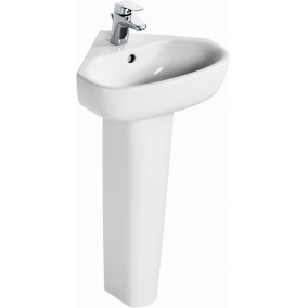 Ideal Standard Basins - Studio Echo 45cm Corner Handrinse Basin, 1TH With Overflow
