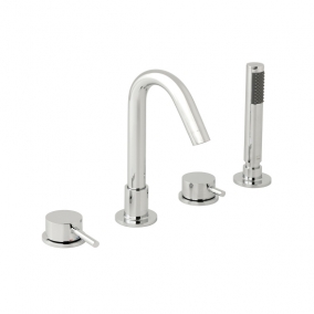 Vado Taps & Wastes - Zoo 4 Hole Bath Shower Mixer Single Lever Deck Mounted