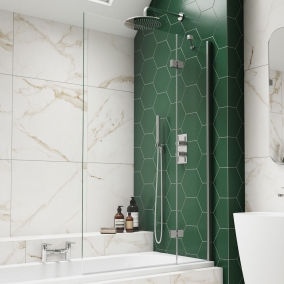 Kudos Baths - Inspire 2 Panel Out Swing Bath Screen 950mm RH