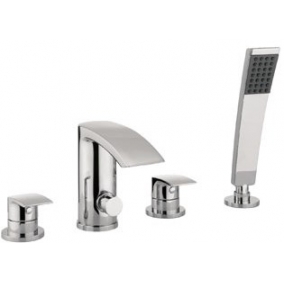 Crosswater Taps & Wastes - Flow Bath Shower Mixer 4 Hole With Kit