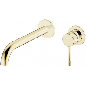 Armera Taps & Wastes - Maze Wall Mounted Basin Mixer - Brushed Gold