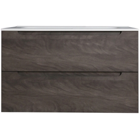 Armera Furniture - Atoll 600mm 2 Drawer Wall Hung Unit Walnut Noir