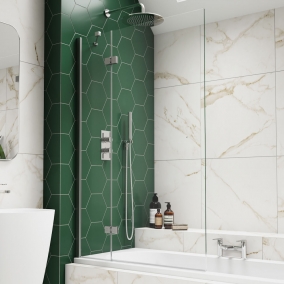 Kudos Baths - Inspire 2 Panel Bath Screen Fold Out 950mm LH
