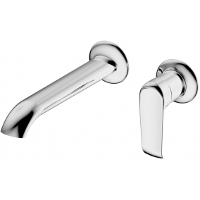 Armera Taps & Wastes - Vaere Wall Mounted Basin Mixer - Chrome